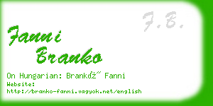 fanni branko business card